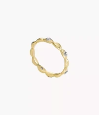 Sutton Evil Eye Gold-Tone Stainless Steel Band Ring