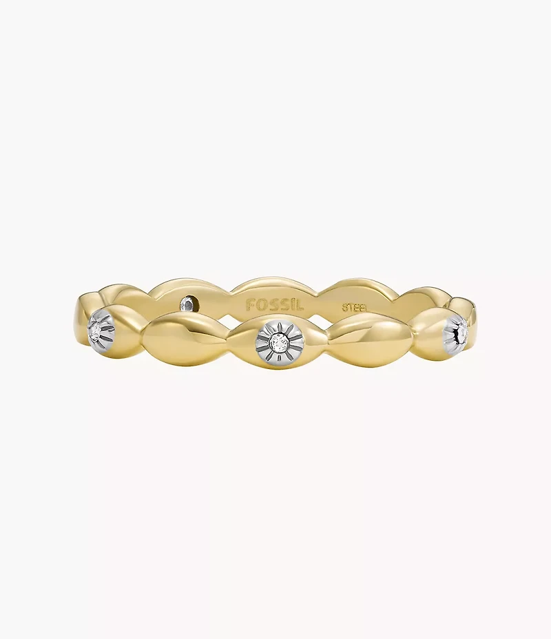 Sutton Evil Eye Gold-Tone Stainless Steel Band Ring