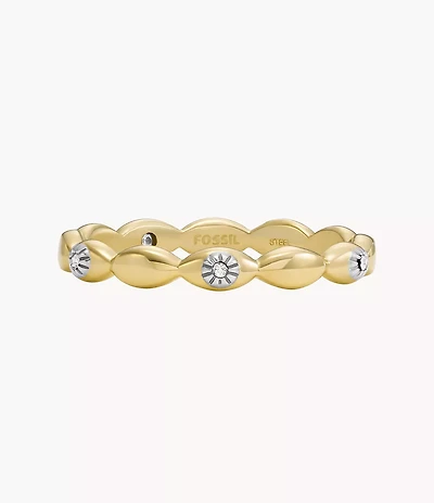 Sutton Evil Eye Gold-Tone Stainless Steel Band Ring