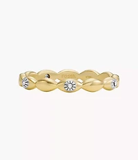Sutton Evil Eye Gold-Tone Stainless Steel Band Ring