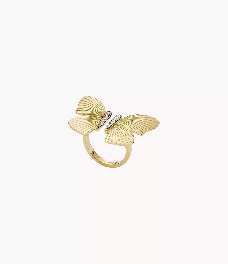 Sutton Butterfly Collection Gold-Tone Stainless Steel Center Focal Ring