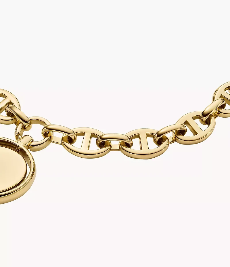 Heritage Legacy Charm Gold-Tone Stainless Steel Chain Bracelet