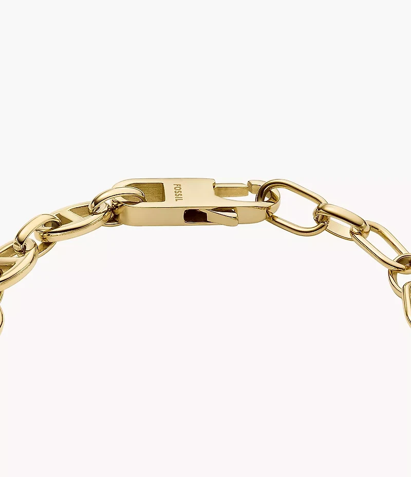 Heritage Legacy Charm Gold-Tone Stainless Steel Chain Bracelet