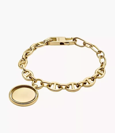 Heritage Legacy Charm Gold-Tone Stainless Steel Chain Bracelet