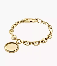 Heritage Legacy Charm Gold-Tone Stainless Steel Chain Bracelet