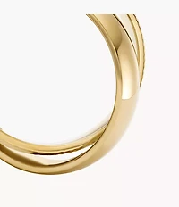 Harlow Interlocking Links Gold-Tone Stainless Steel Band Ring