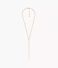 Ellis All Stacked Up Gold-Tone Stainless Steel Y-Neck Necklace