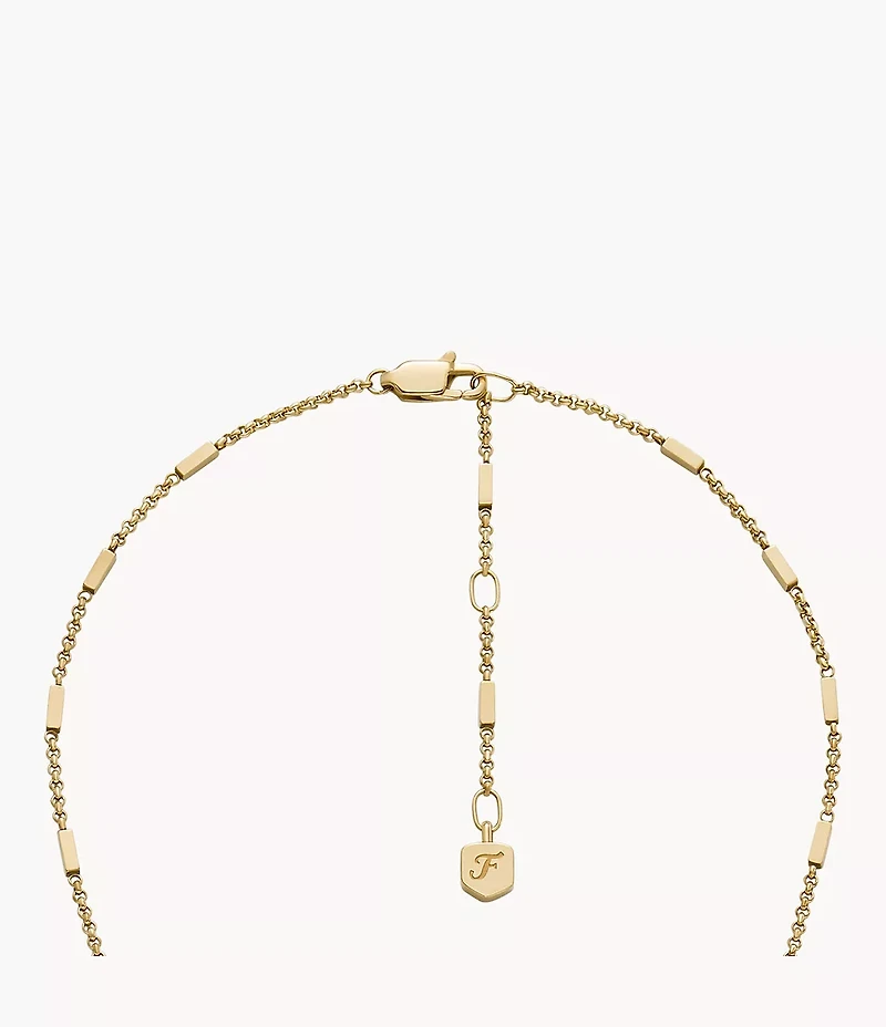 Ellis All Stacked Up Gold-Tone Stainless Steel Y-Neck Necklace