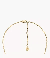 Ellis All Stacked Up Gold-Tone Stainless Steel Y-Neck Necklace