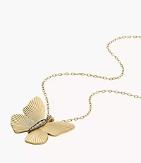 Sutton Butterfly Collection Gold-Tone Stainless Steel Pendant Necklace