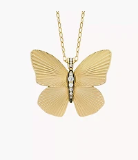 Sutton Butterfly Collection Gold-Tone Stainless Steel Pendant Necklace