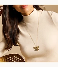 Sutton Butterfly Collection Gold-Tone Stainless Steel Pendant Necklace