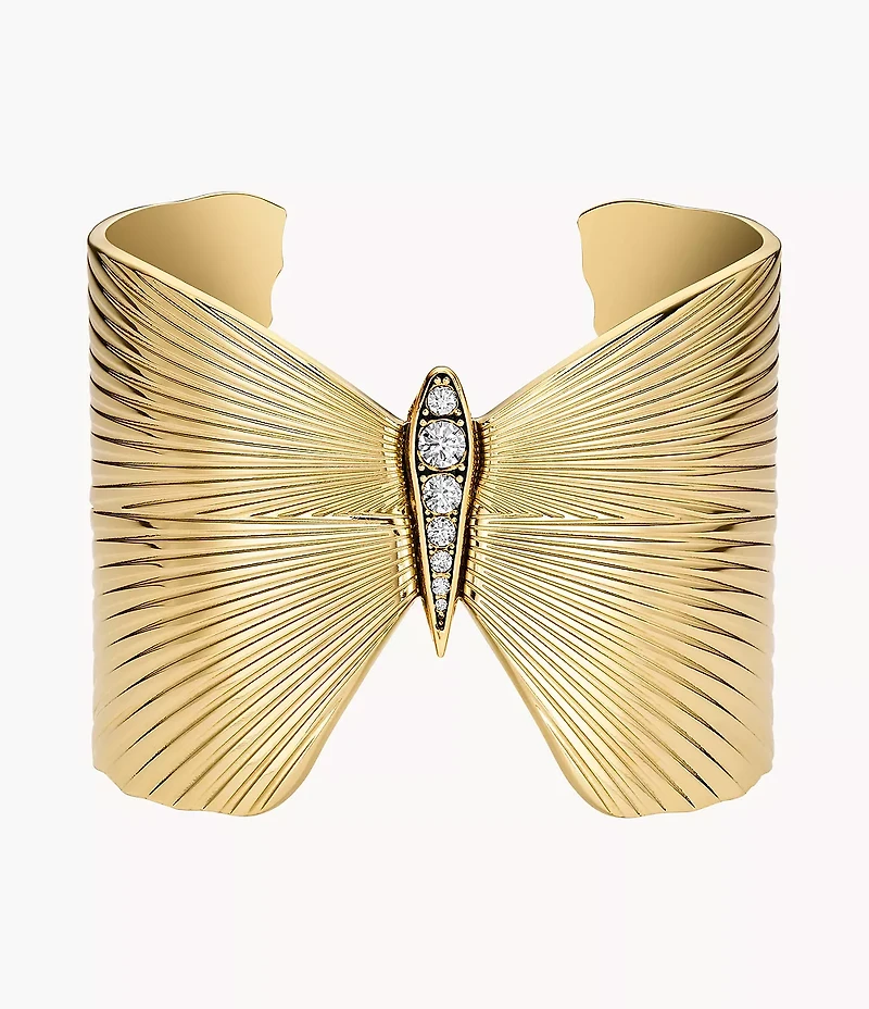 Butterfly Collection Gold-Tone Stainless Steel Cuff Bracelet