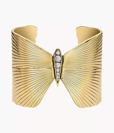 Butterfly Collection Gold-Tone Stainless Steel Cuff Bracelet