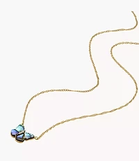 Sutton Butterfly Wings Multicolour Abalone Pendant Necklace