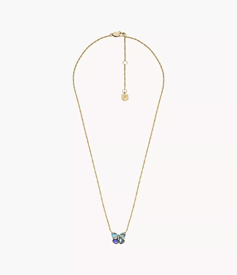 Sutton Butterfly Wings Multicolour Abalone Pendant Necklace