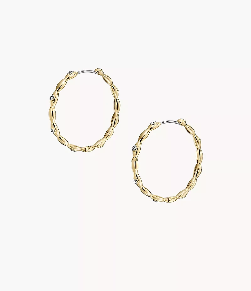 Sutton Evil Eye Gold-Tone Stainless Steel Hoop Earrings