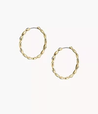 Sutton Evil Eye Gold-Tone Stainless Steel Hoop Earrings