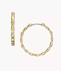 Sutton Evil Eye Gold-Tone Stainless Steel Hoop Earrings