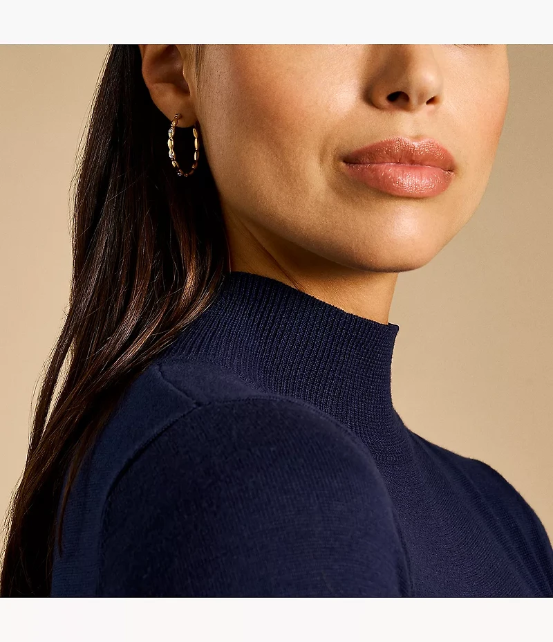 Sutton Evil Eye Gold-Tone Stainless Steel Hoop Earrings