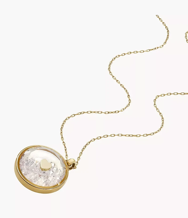 Sutton Yours Truly Gold-Tone Stainless Steel Pendant Necklace