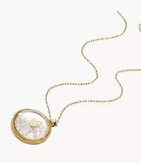 Sutton Yours Truly Gold-Tone Stainless Steel Pendant Necklace