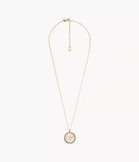 Sutton Yours Truly Gold-Tone Stainless Steel Pendant Necklace