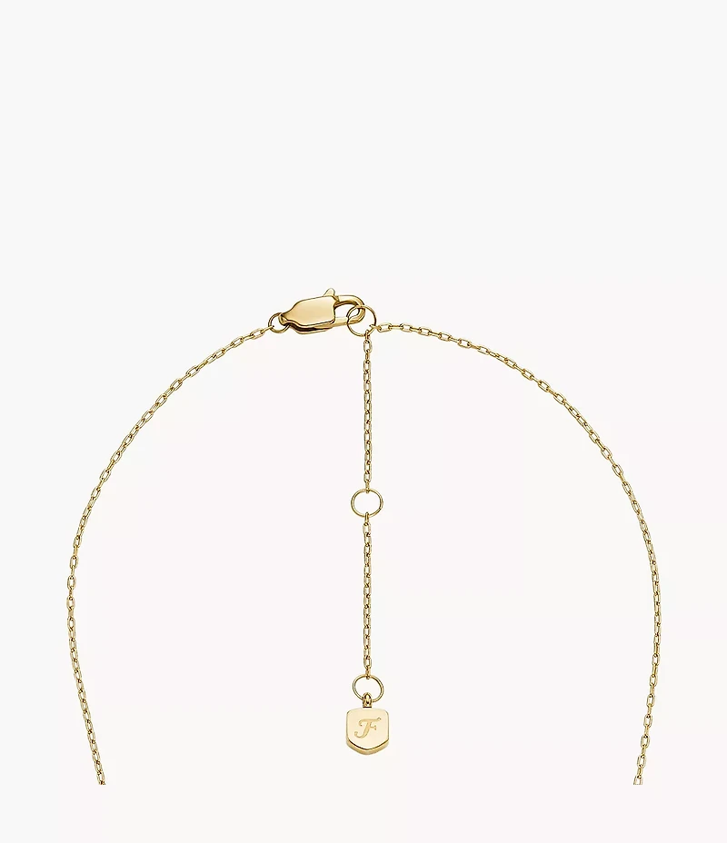 Sutton Yours Truly Gold-Tone Stainless Steel Pendant Necklace