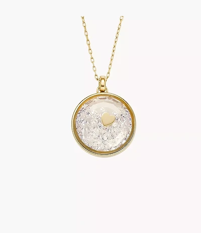 Sutton Yours Truly Gold-Tone Stainless Steel Pendant Necklace