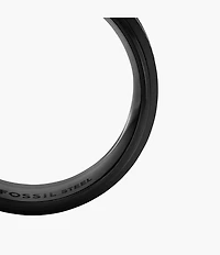 Machine Knurled Texture Black Stainless Steel Band Ring