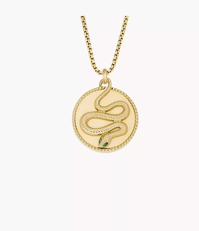 Lunar New Year Gold-Tone Stainless Steel Pendant Necklace