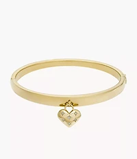 Sadie All My Love Gold-Tone Stainless Steel Heart Bangle Bracelet