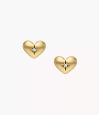 Sadie All My Love Gold-Tone Stainless Steel Heart Stud Earrings