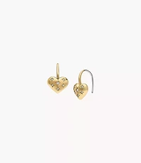 Sadie All My Love Gold-Tone Stainless Steel Heart Drop Earrings