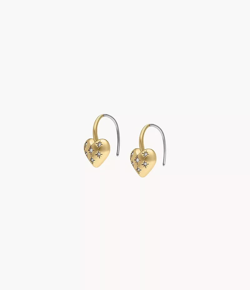 Sadie All My Love Gold-Tone Stainless Steel Heart Drop Earrings