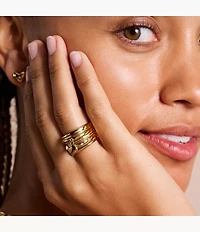 Sadie All My Love Gold-Tone Stainless Steel Heart Prestack Ring