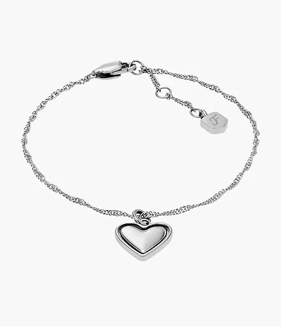 Sutton Legacy Heart Stainless Steel Rotating Chain Bracelet