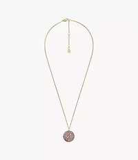 Sagittarius Sutton Zodiac Gold-Tone Stainless Steel Purple Amethyst Pendant Necklace