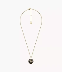 Capricorn Sutton Zodiac Gold-Tone Stainless Steel Gray Hematite Pendant Necklace