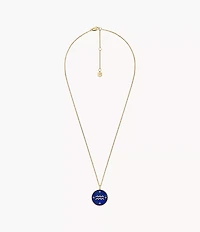 Aquarius Sutton Zodiac Gold-Tone Stainless Steel Blue Lapis Pendant Necklace