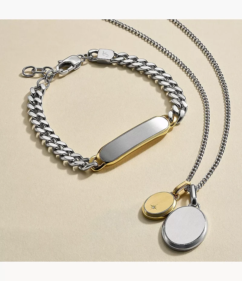 Ellis Two-Tone Stainless Steel Pendant Necklace