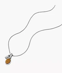 Stones Tiger's Eye Stainless Steel Pendant Necklace