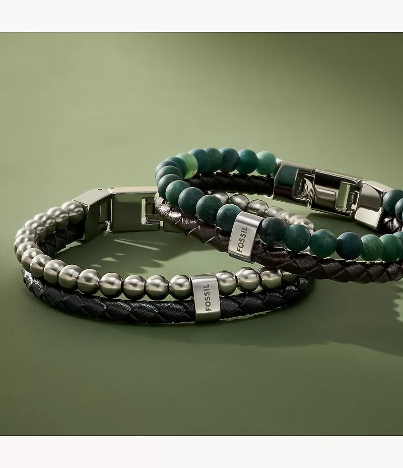 Townsman Beads Leather Multi-Strand Bracelet