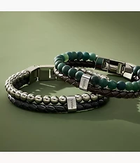Townsman Beads Leather Multi-Strand Bracelet