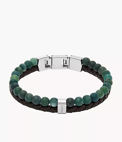 Townsman Beads Leather Multi-Strand Bracelet