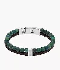 Townsman Beads Leather Multi-Strand Bracelet