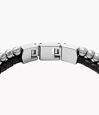 Townsman Beads Black Leather Multi-Strand Bracelet