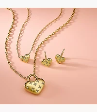 Sadie All My Love Gold-Tone Stainless Steel Heart Pendant Necklace