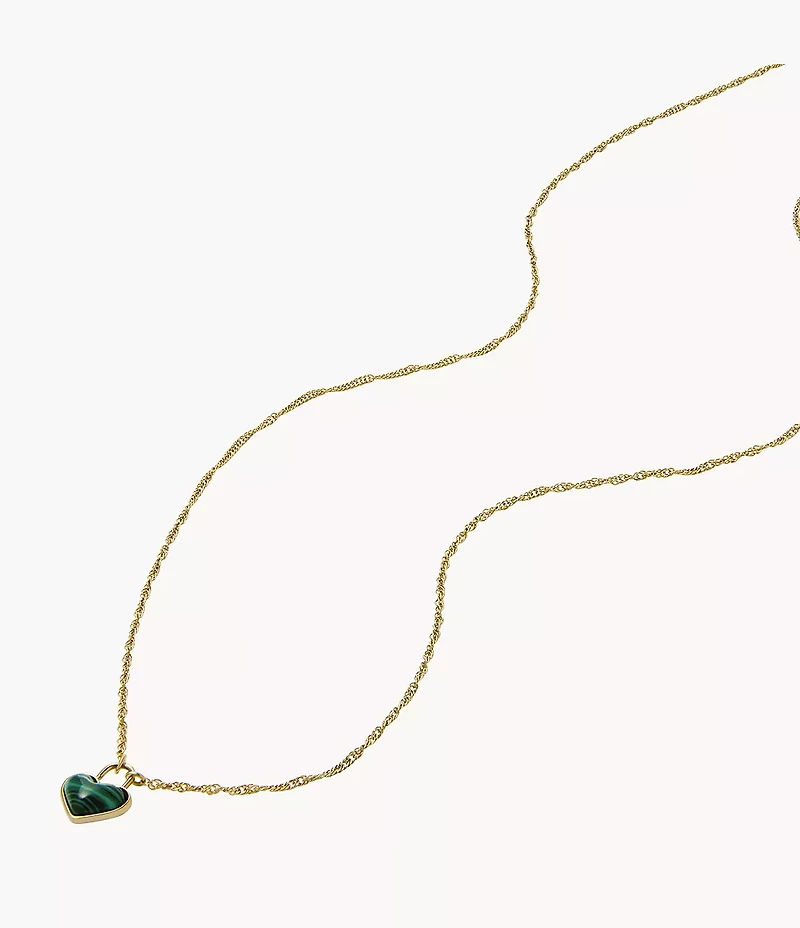Sutton Modern Meadows Reconstituted Malachite Heart Pendant Necklace