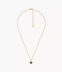Sutton Modern Meadows Reconstituted Malachite Heart Pendant Necklace